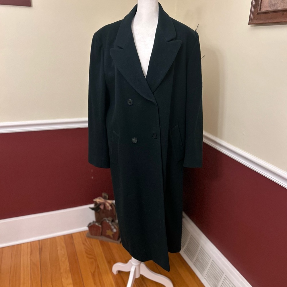 Vintage Pendleton Coat Womens 12 Dark Green Virgin Wool Long Maxi Overcoat READ